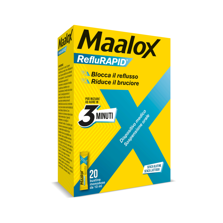 Sanofi Maalox RefluRAPID Gluten Free Lactose Free 20 Single-dose Sachets Of 10ml