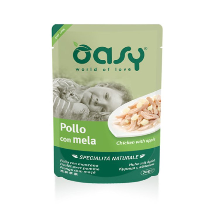 OASY WET CAT CHICKEN WITH APPLE 70G
