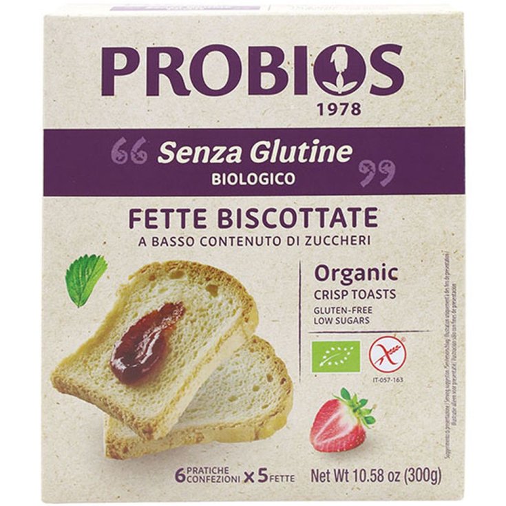 Rice & Rice Rusks With Sunflower Oil Gluten Free Probios 300g (6x50g)