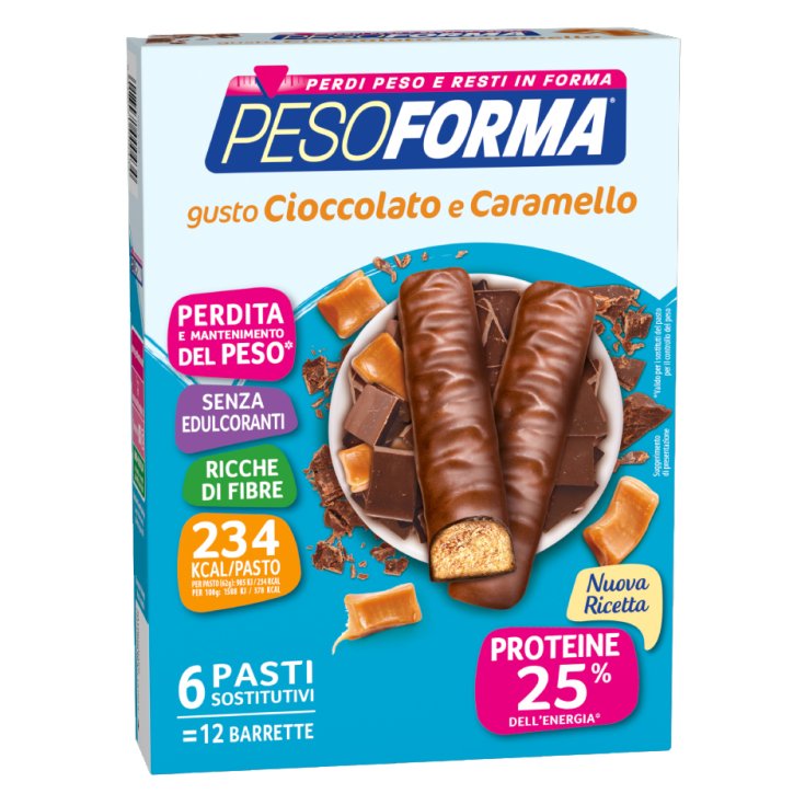 Pesoforma Meal Replacement Chocolate and Caramel Bars 12 Bars