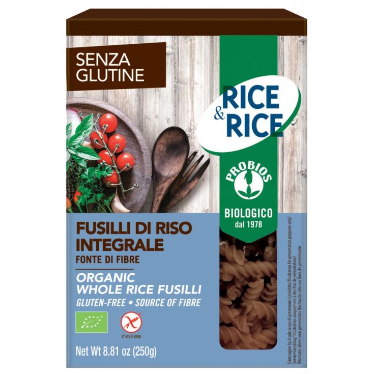 Rice & Rice Wholemeal Rice Fusilli Probios 250g