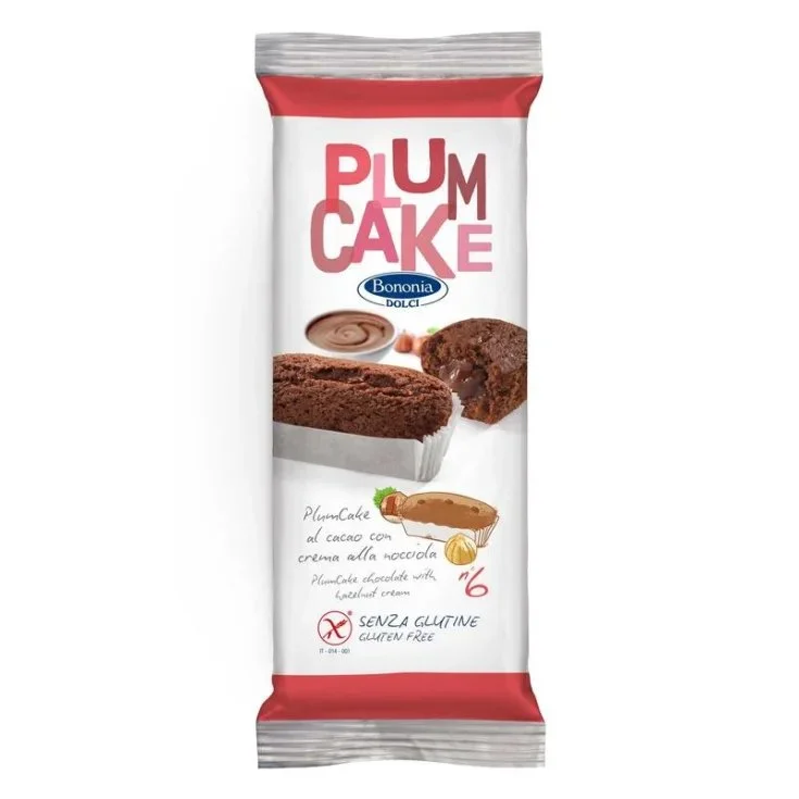 Bononia Plum Cake With Cocoa With Gluten Free Hazelnut Cream 270g 6 Pieces