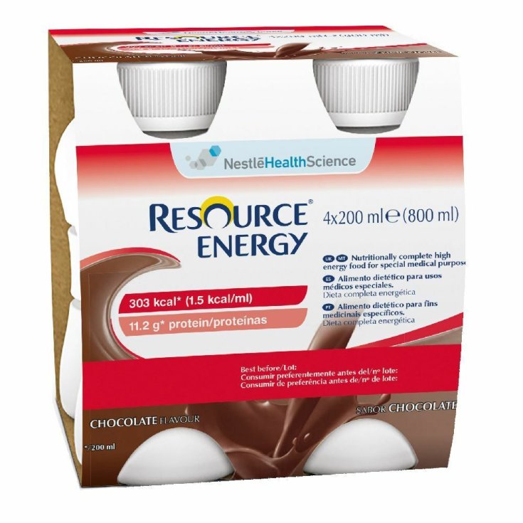 Nestlé Health Science Resource Energy Chocolate High Calorie And High Protein Drink 4 x200ml