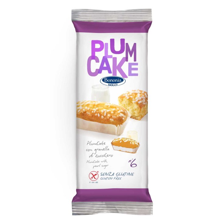 Bononia Plum Cake With Sugar Grains Gluten Free 222g 6 Pieces