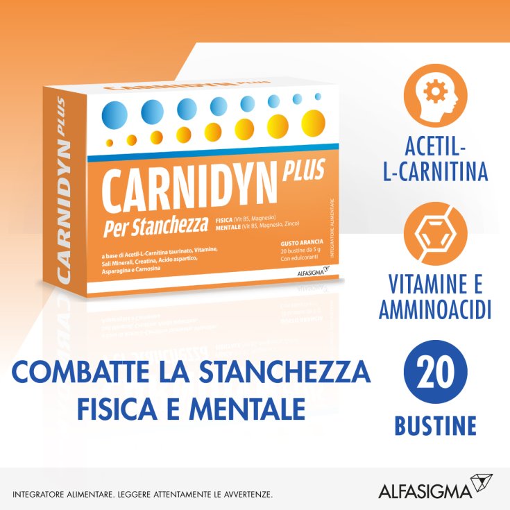 Carnidyn Plus Alfasigma 20 Orange Sachets