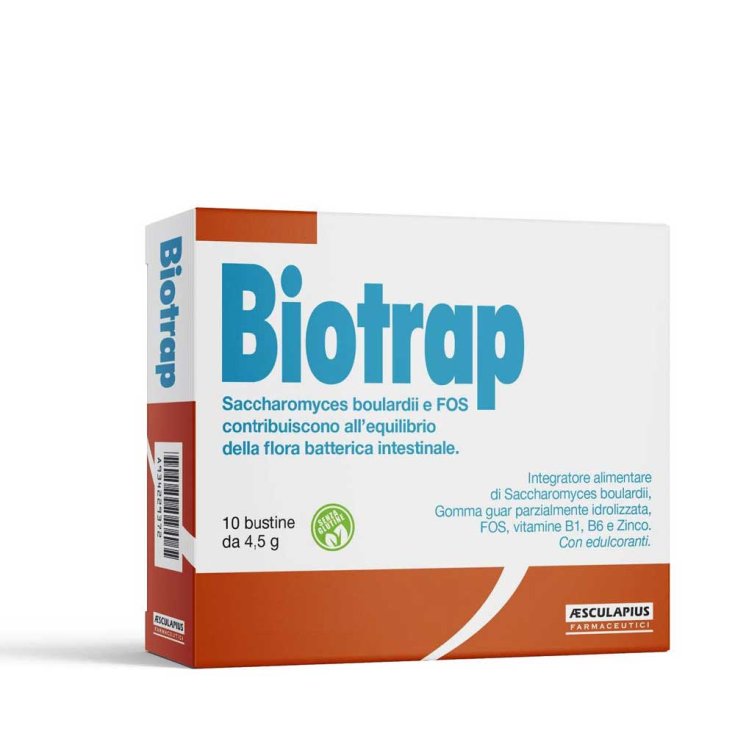 Aesculapius Farmaceutici Biotrap Food Supplement Gluten Free 10 Sachets