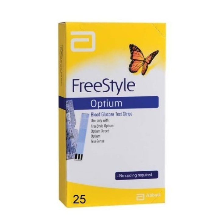 Freestyle Optium Test 25 Blood Glucose Strips