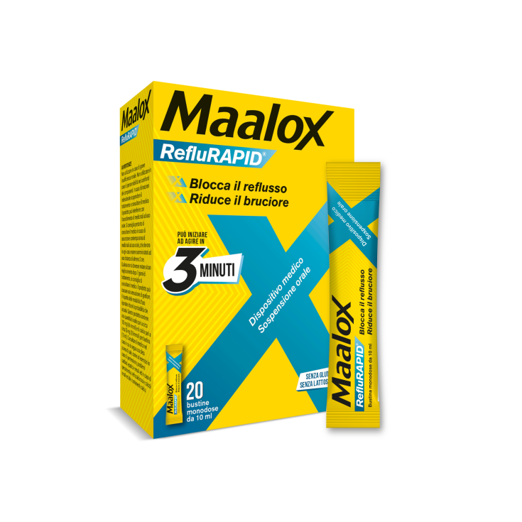 Sanofi Maalox RefluRAPID Gluten Free Lactose Free 20 Single-dose Sachets Of 10ml