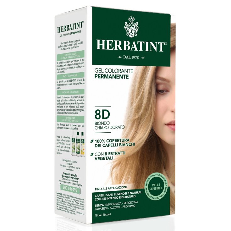 Herbatint Natural Hair Color Nuance 8d Light Golden Blonde 135ml