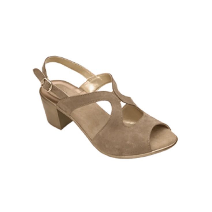 Dr. Scholl's Jocelyn Suede Heeled Sandal Color Taupe Size 41