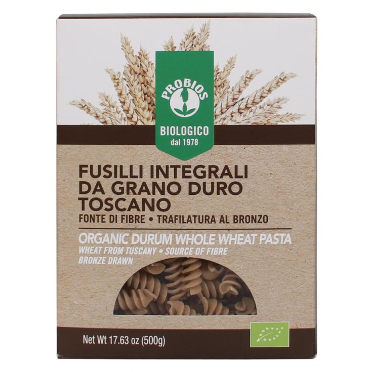 Whole Wheat Pasta Fusilli Organic Probios 500g