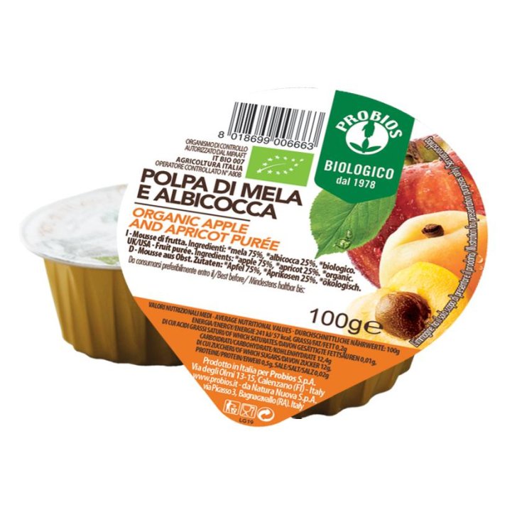 Probios Organic Apple And Apricot Pulp 100g
