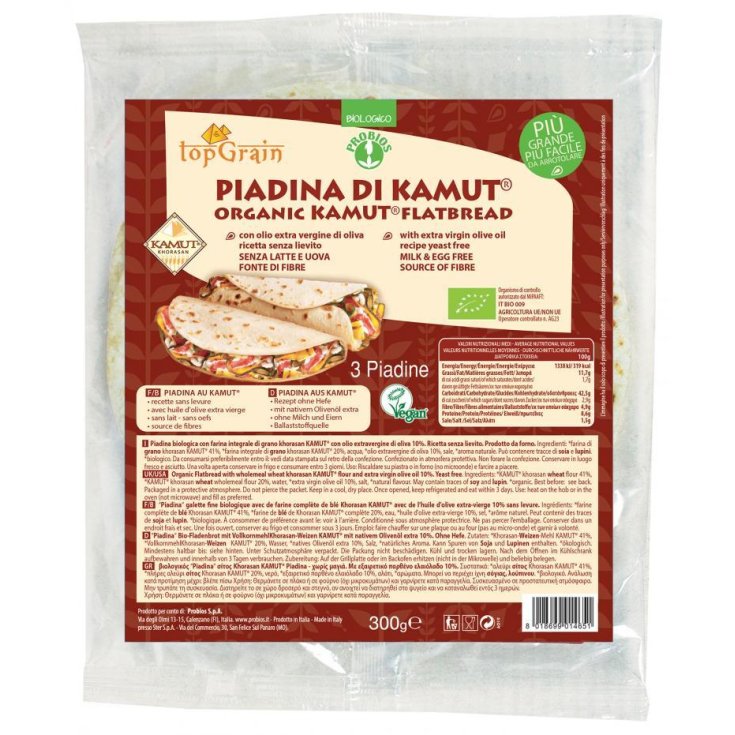 TopGrain Kamut Piadina With Probios Extra Virgin Olive Oil 300g