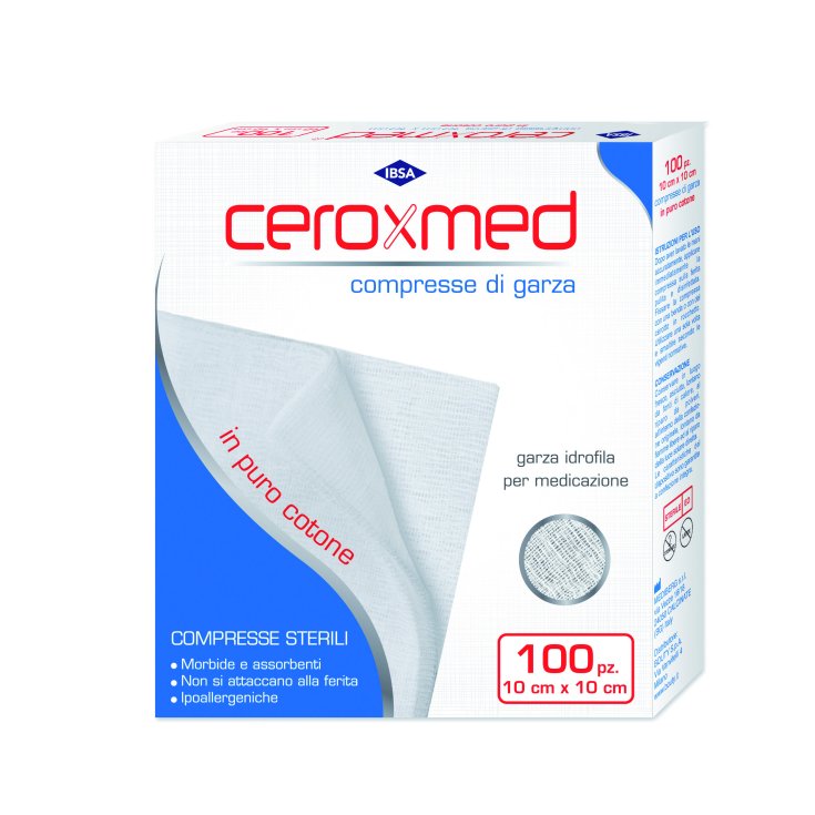 Ceroxmed Pure Cotton Gauze Tablets IBSA 100 Sterile Tablets 10x10cm