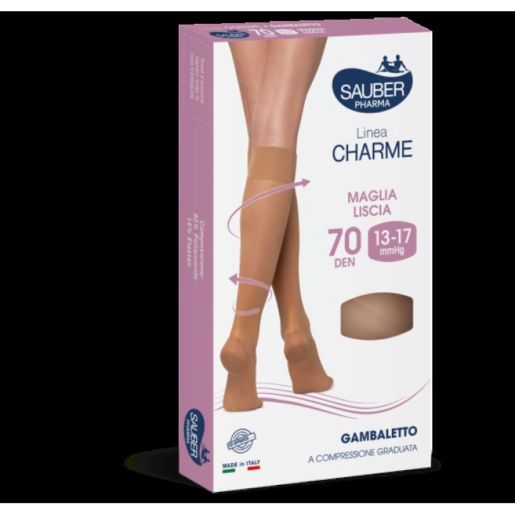 Sauber Pharma Classic Line Knee Highs 70 DEN Color Sand Beige Size 3