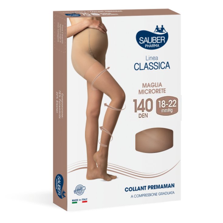 Sauber Pharma Classic Line Maternity Tights 140 DEN Color Neutral / Beige  Size 5