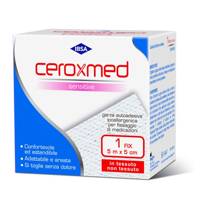 Ceroxmed Sensitive Fix IBSA 1 Self-Adhesive Gauze 5mx5cm