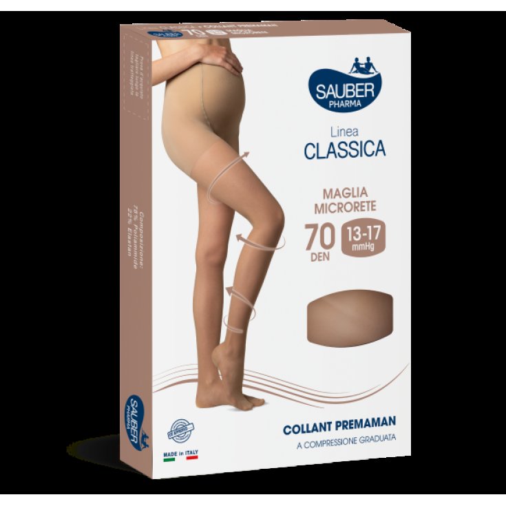 Sauber Pharma Classic Line Maternity Tights 70 DEN Color Black Size 5