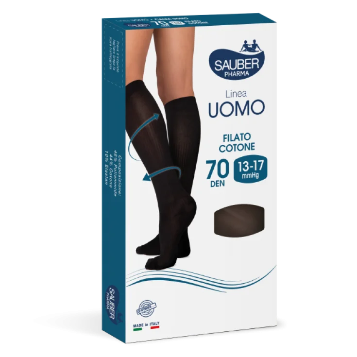 Sauber Pharma Men's Line Anatomical Sock Cotton Yarn 70DEN Size G (43-45) Blue