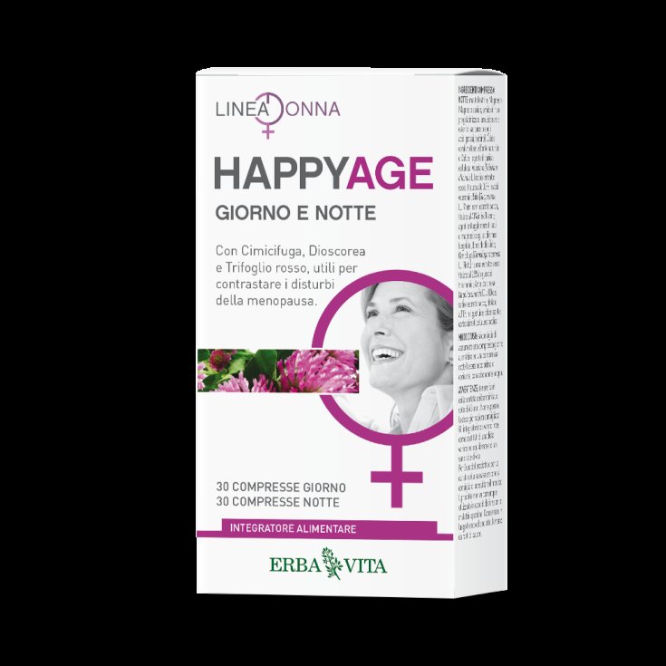 ErbaVita Woman Line Happyage Day And Night Food Supplement 60 Tablets