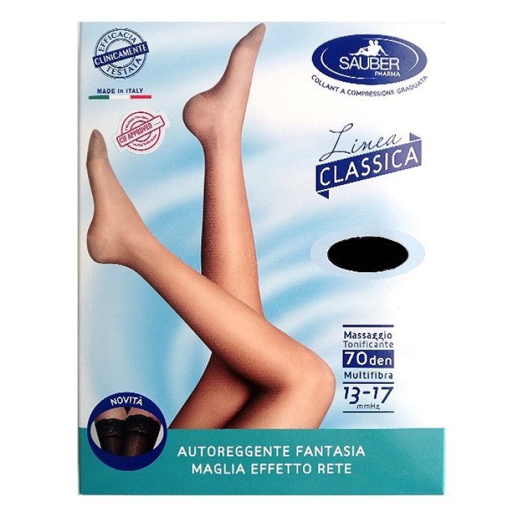 Sauber Pharma Classic Line Stay Ups 70 DEN Color Black Size 2