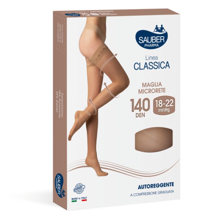 Sauber Pharma Classic Line Hold Ups 140 DEN Color Neutral Beige Size 3