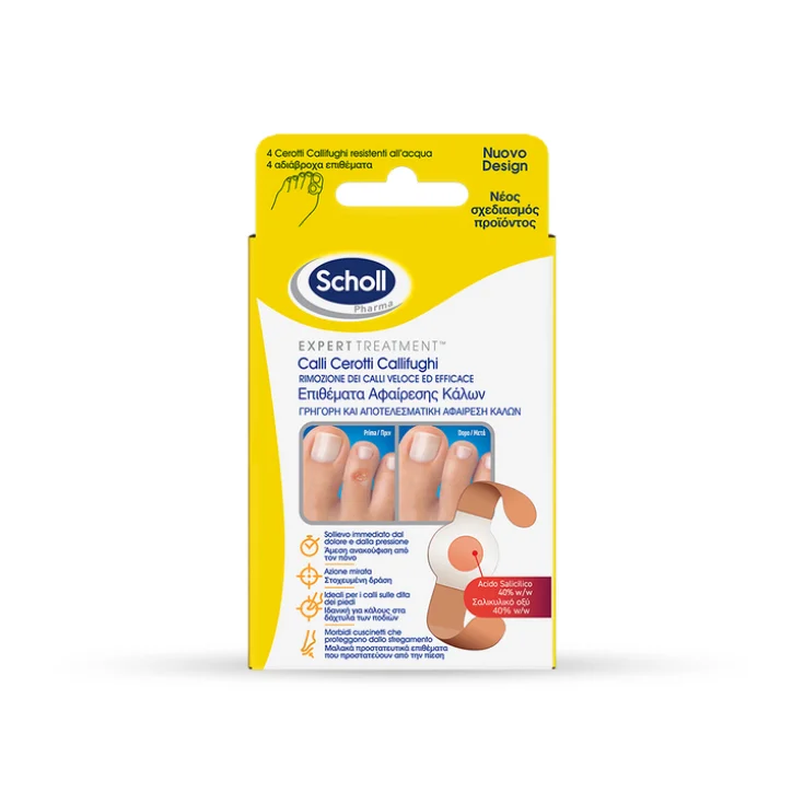 Scholl Corns Removal And Protection Treatment 4 Patches + 4 Discs
