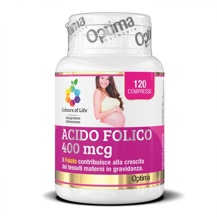 Folic Acid 400Mcg Colors Of Life® Optima Naturals 120 Tablets