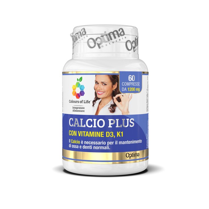 Calcium Plus With Vitamins D3 And K1 Colors Of Life Optima Naturals 60 Tablets