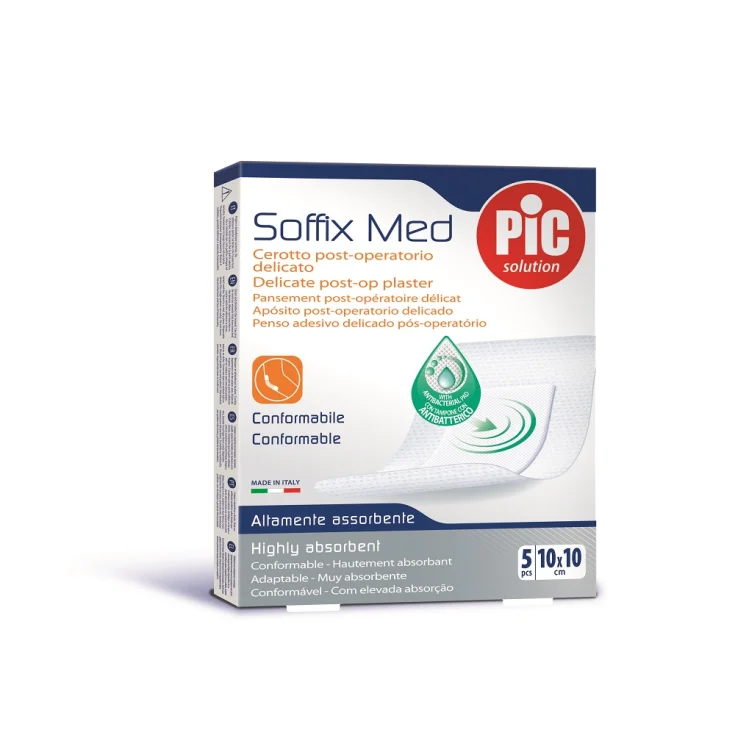 Pic Soffix Med Patches 10x10 Antibacterial 5 Pieces