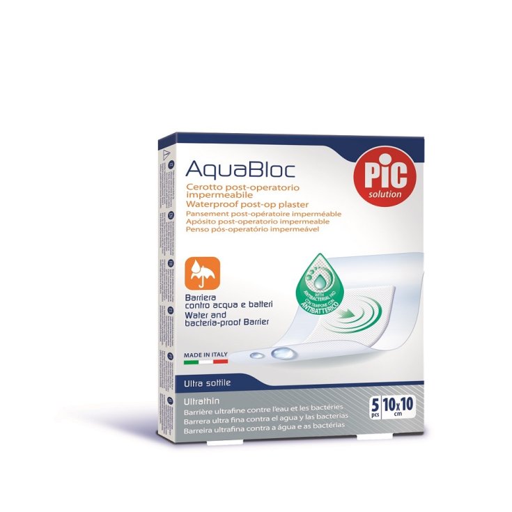 Pic Aquabloc Patch 10x10cm Antibacterial 5 Pieces