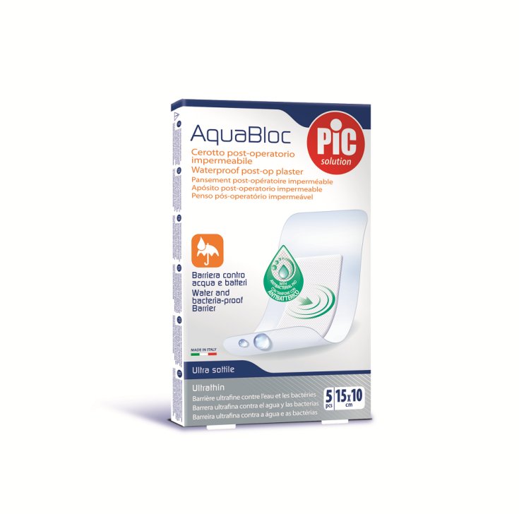 Pic Aquabloc Sterile Plasters 10x15cm 5 Pieces