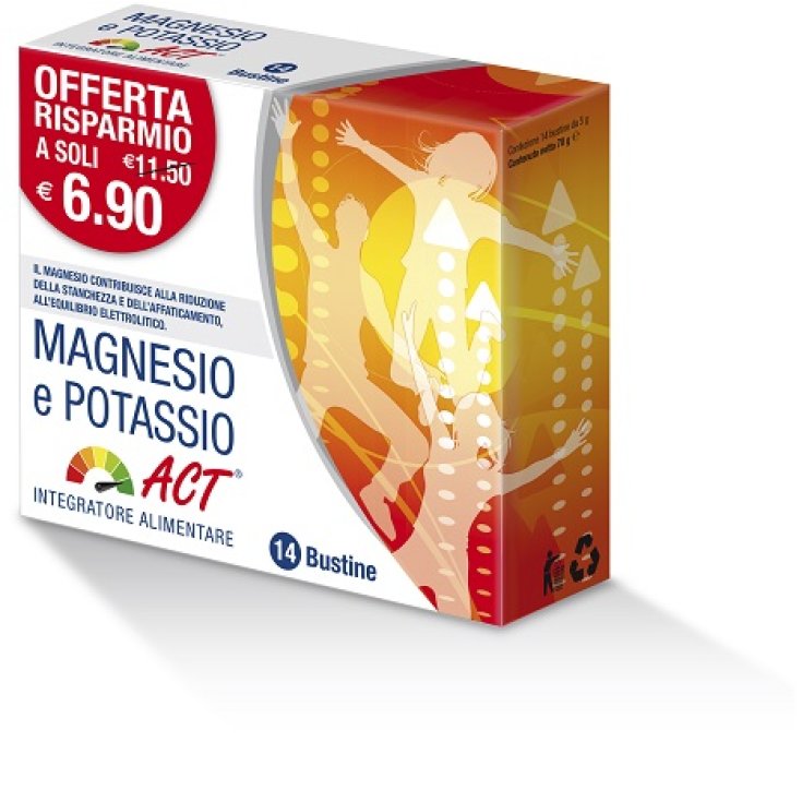 Magnesium Potassium ACT Food Supplement 14 Sachets