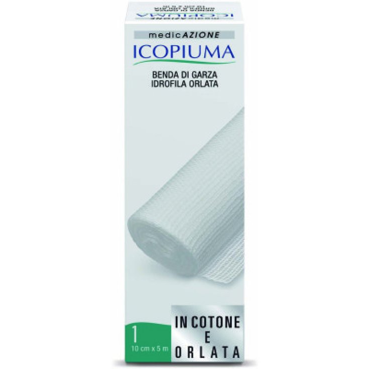 Icopiuma Bandage Of Hydrophilic Gauze Hemmed 5x10cm