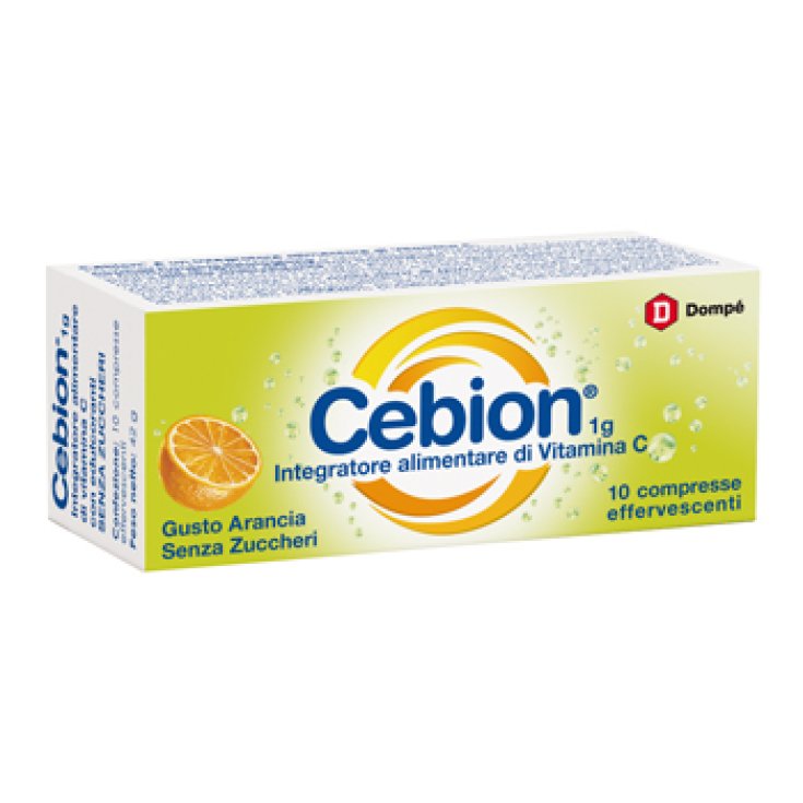 Bracco Cebion 1g Food Supplement Of Vitamin C Orange Sugar Free 10 Effervescent Tablets