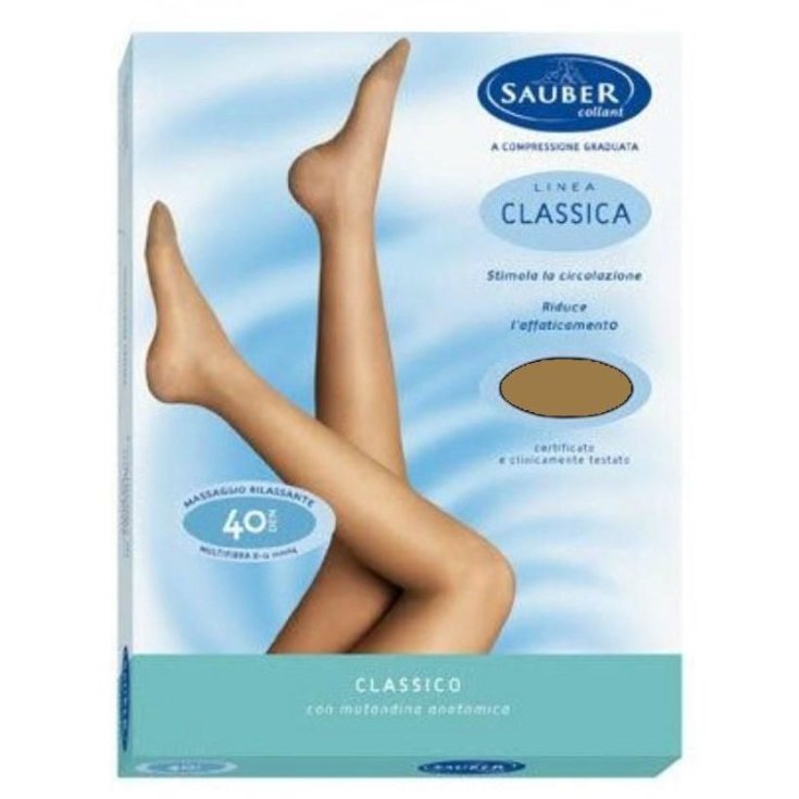 Sauber Pharma Classic Line Tights 40 DEN Beige Color Size 5