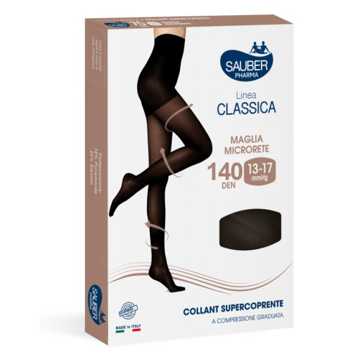 Sauber Classic Line Classic Therapeutic Massage Tights 140 Den Black Size 4