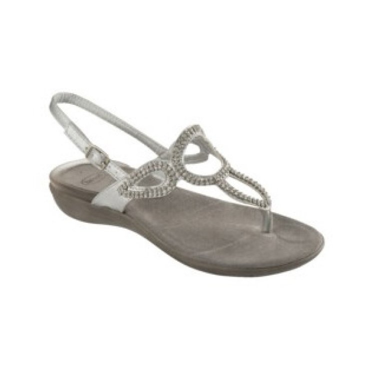 Scholl Glossy Women's Flip Flops Gelactive Footbed Silver Color Size 38