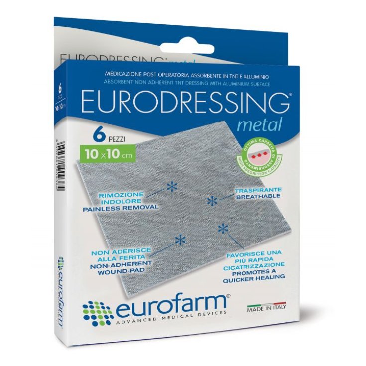 Eurodressing Metal Medic Sterile Medications 10x10 6 Dressings