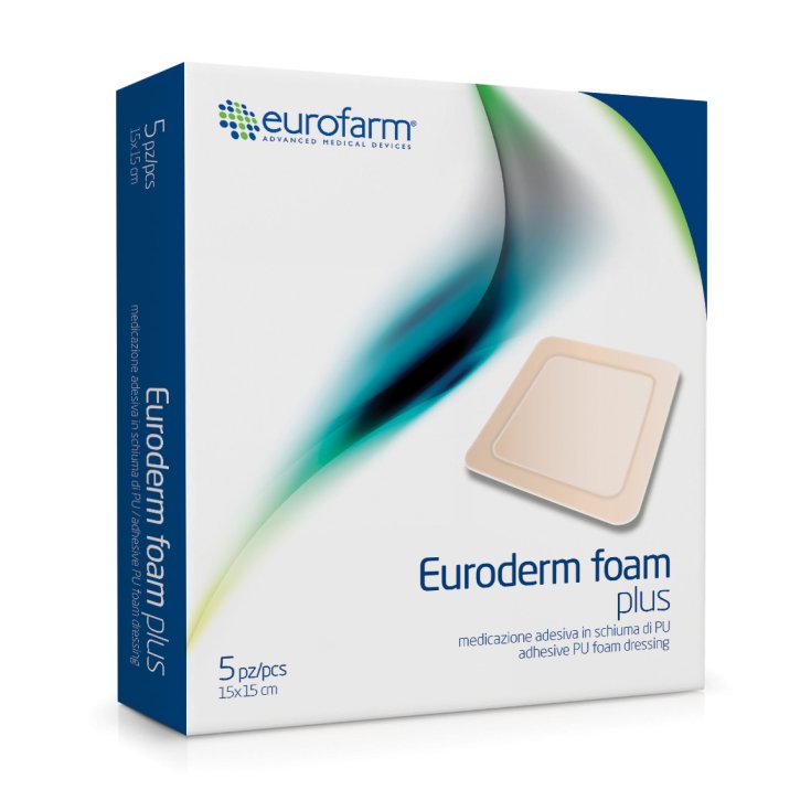 Euroderm Foam Plus Polyurethane Foam Dressing 15x15cm 5Medications