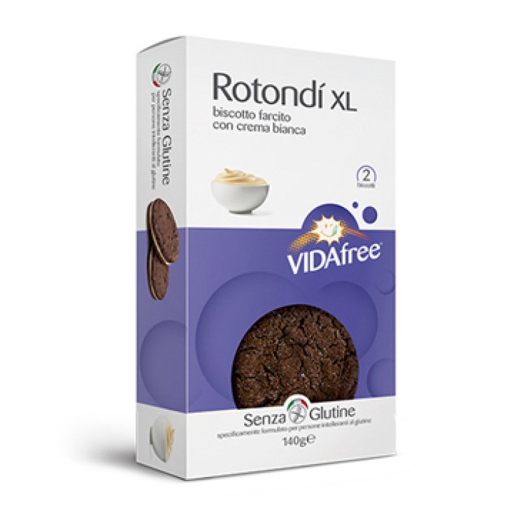 Vidafree Round White Cream BIscotto Stuffed Gluten Free 140g