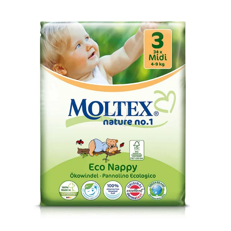 Moltox Diapers Size 3 Midi 4-9kg 34 Pieces