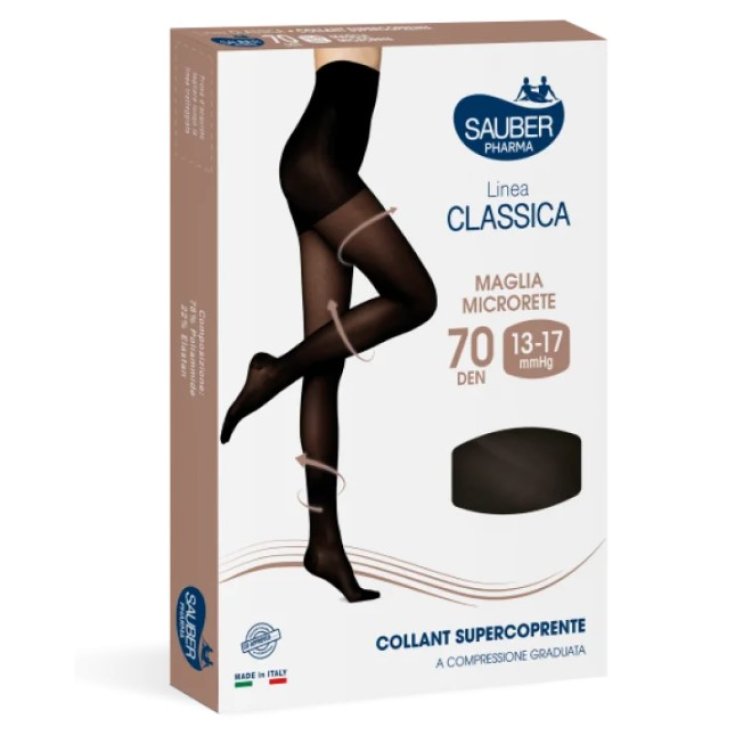 Sauber Pharma Classic Line Tights 70Den Smooth Jersey Black Color Size 3