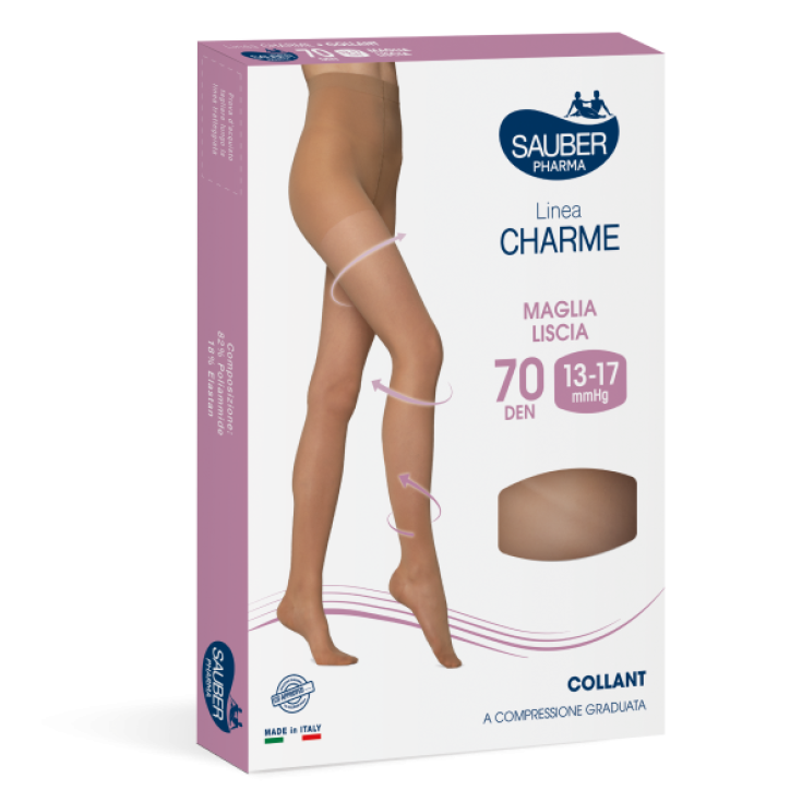 Sauber Pharma Classic Line Tights 140DEN Smooth Jersey Black Color Size 4