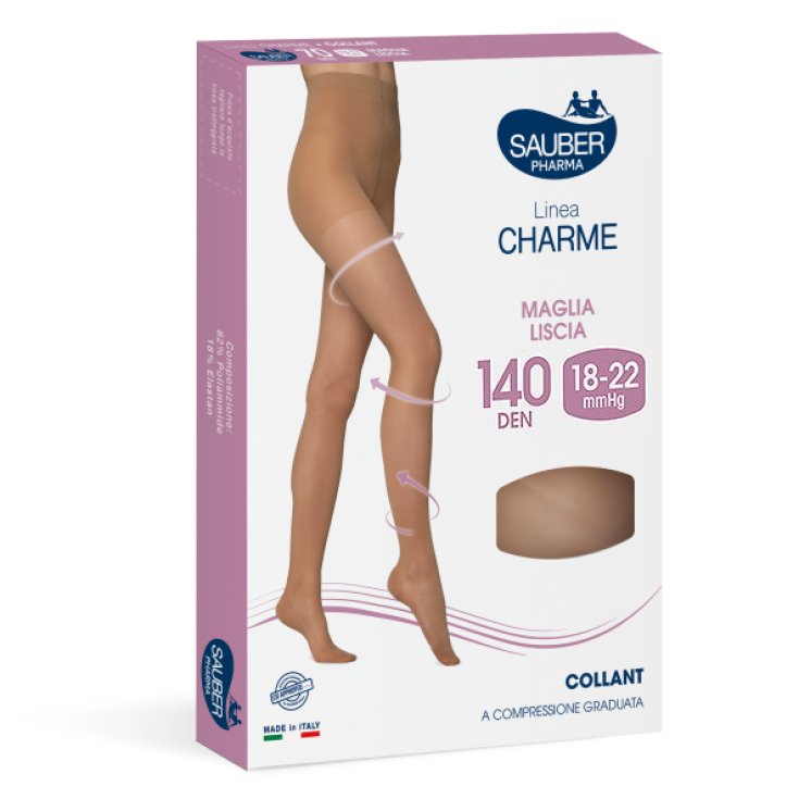 Sauber Pharma Classic Line Tights 140DEN Smooth Mesh Beige Color Size 2