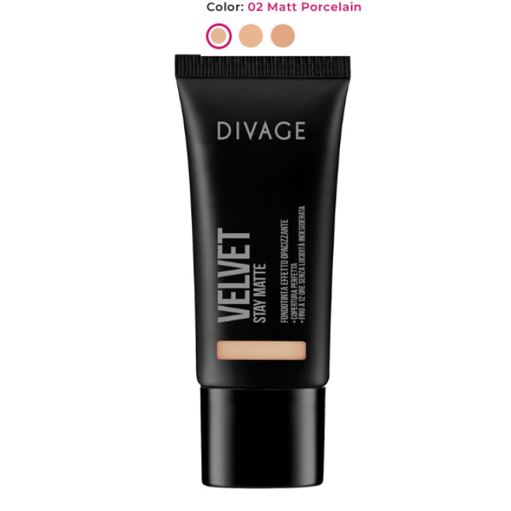 Divage Velvet Stay Matte Fluid Foundation Effect Matt 02 Porcelain