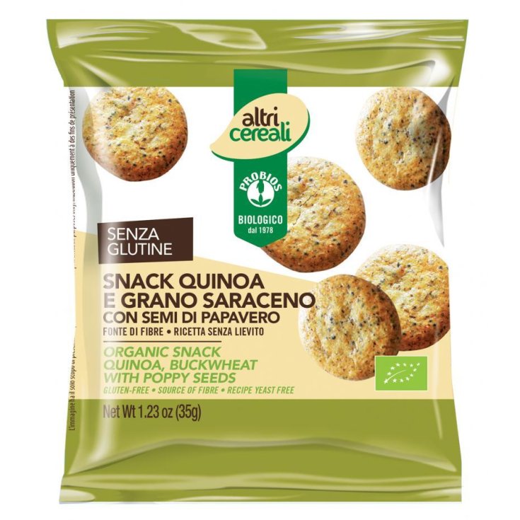 Other Cereals Snacks Quinoa And Buckwheat With Poppy Seeds Probios 35g