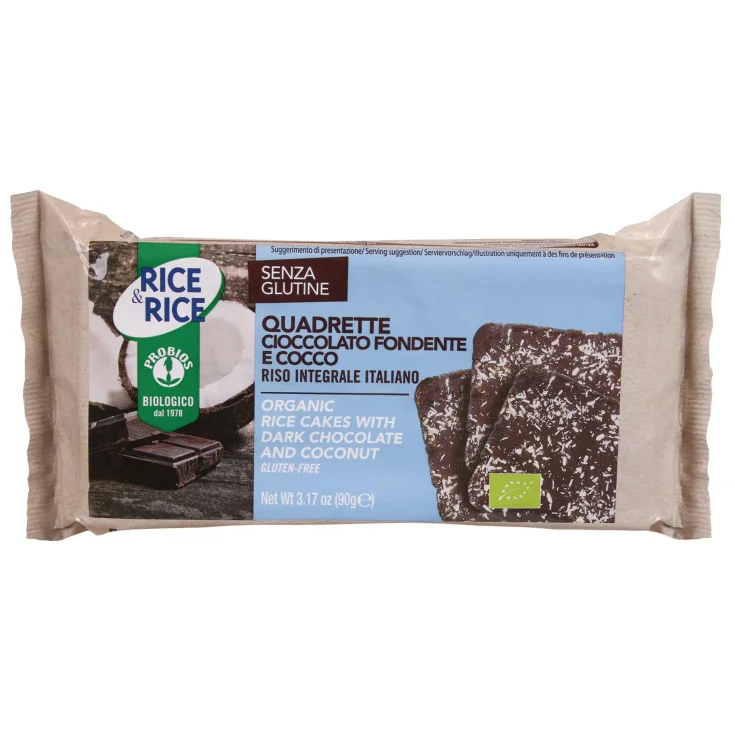 Rice & Rice Quadrette Dark Chocolate And Coconut Probios 90g