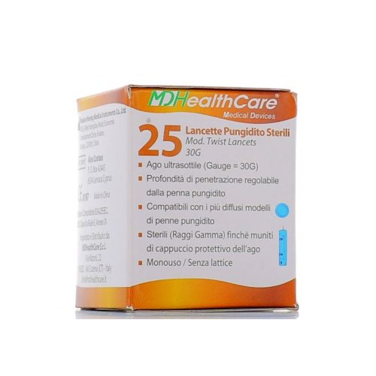 Md Healthcare Lancets Lancing Device 25 Pieces0g