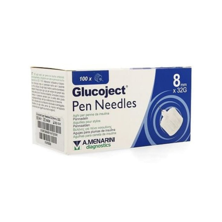 Menarini Glucoject Needle Pen Measure 8mm G31 100 Pieces